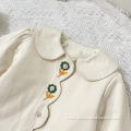 Baby Winter Clothing Embroidered Doll Collar Cardigan